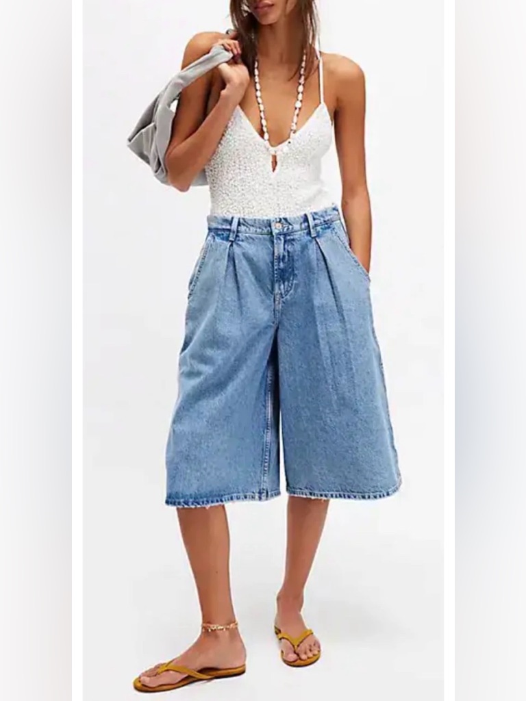 We The Free Crvy Antonia Crop Jeans Shorts 28 Nwot